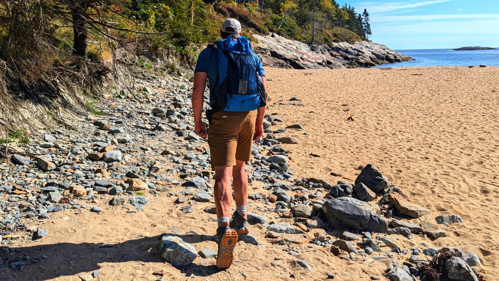 outdoor research ferrosi short - headed for the shore in maine&#039;s acadia national park.
