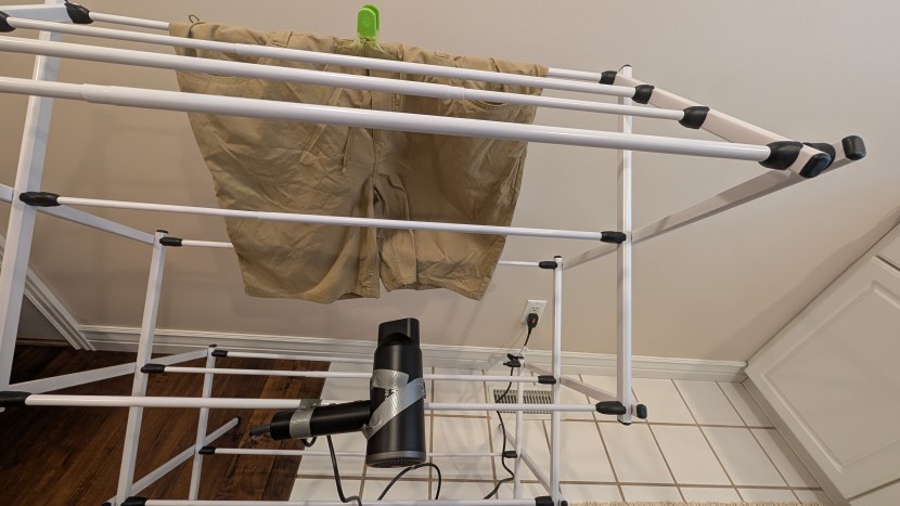 timing this pair's overall drying time with the help of a hair dryer...