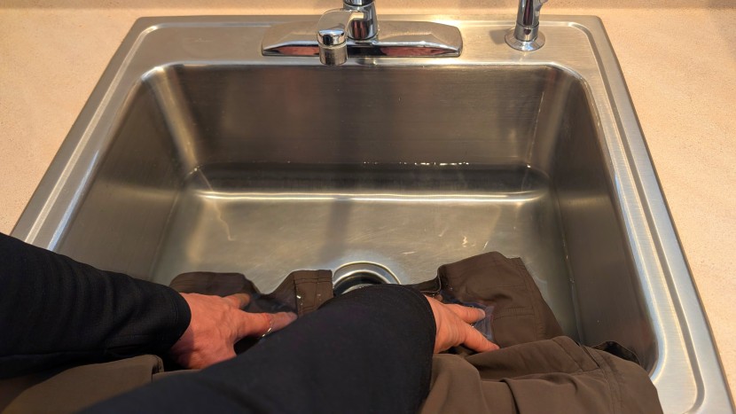 dunking the bottom half of these shorts for three minutes to see how...