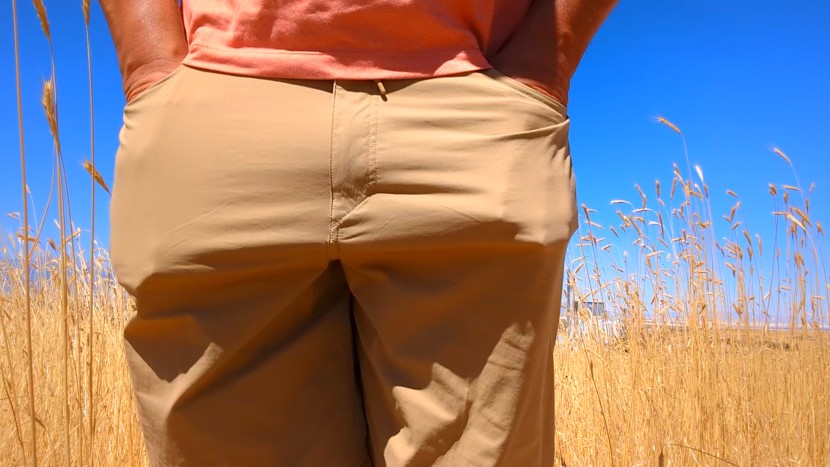 patagonia quandary short - showing off our not-so-deep hand pockets. we used them to stash...