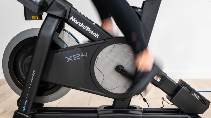 nordictrack x24 exercise bike - at 0% incline, the x24 rides like a standard spin bike.