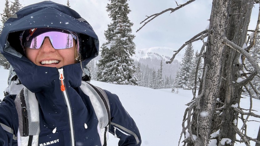 mammut nordwand pro for women - staying cozy in the nordwand on a cold, snowy day.