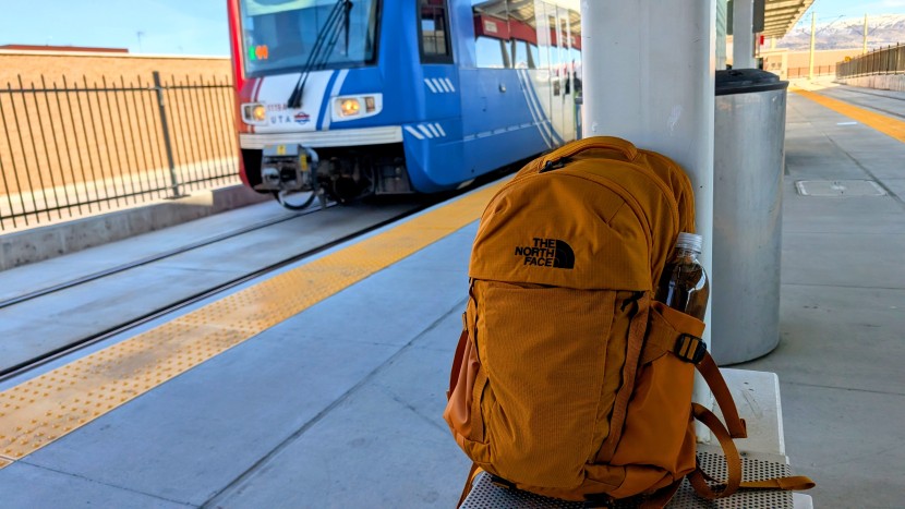 the north face recon - waiting for the train.