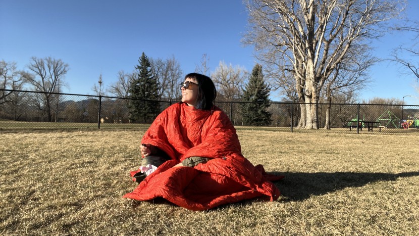 camping blanket - the kammok firebelly transforms into a poncho with a zipper in the...