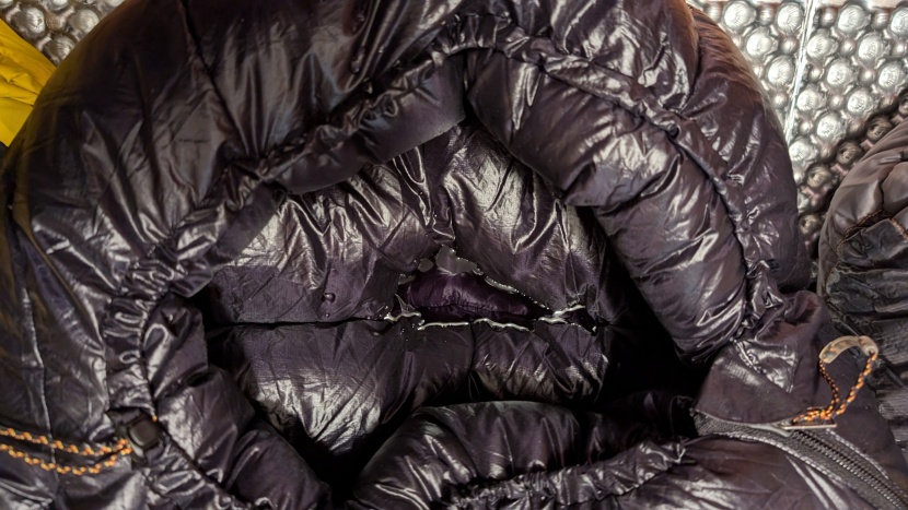 sleeping bag cold weather - we poured water on the bags and let it sit for 10 minutes to see how...