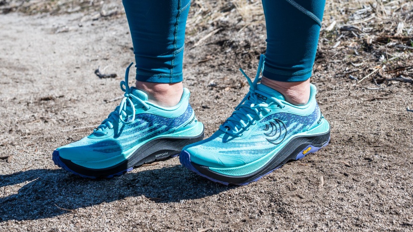 topo ultraventure 4 for women - this shoe delivers a remarkably stable ride on the trail, thanks to...