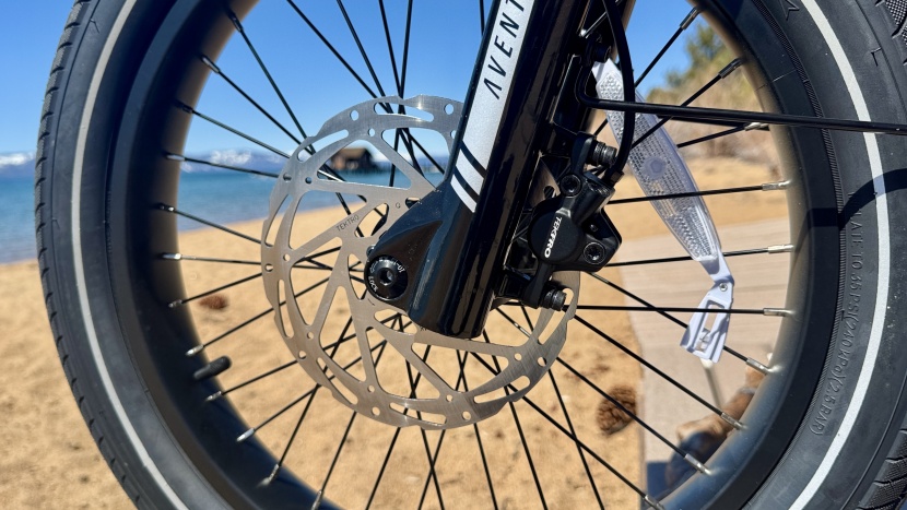 aventon abound lr - the thru-axle fork and 180mm front rotor provide comfort and...