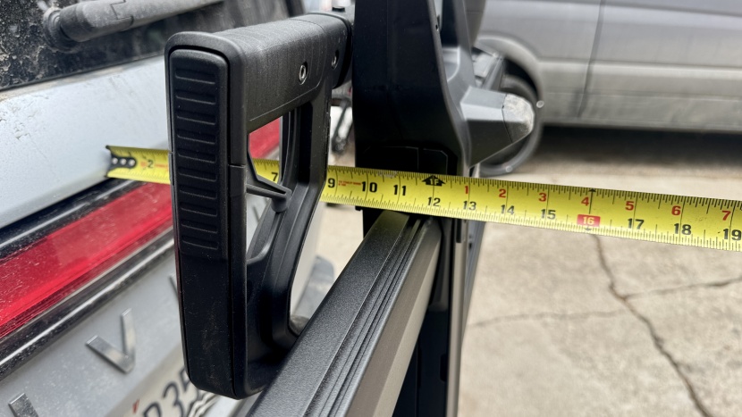 thule verse - the verse remains 14.5&quot; proud of the rear of our vehicle when folded.