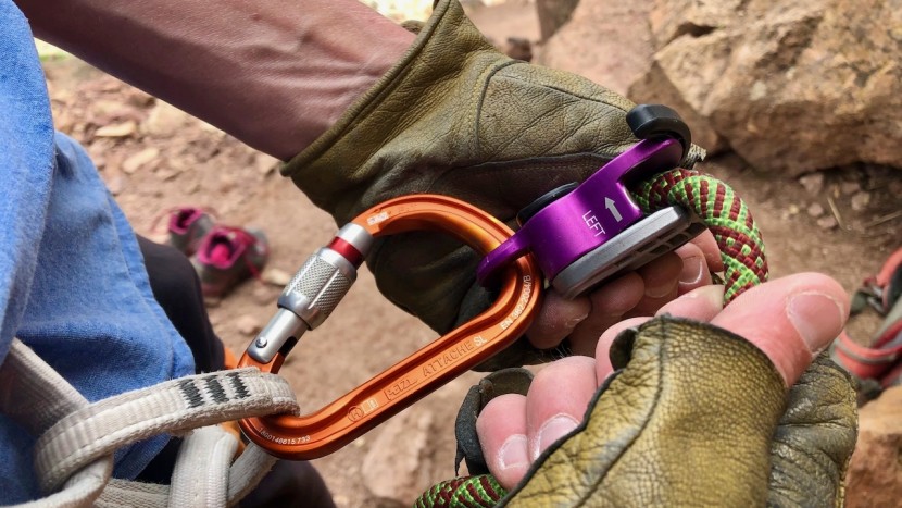 trango vergo - to help orient the device correctly, trango has printed this...