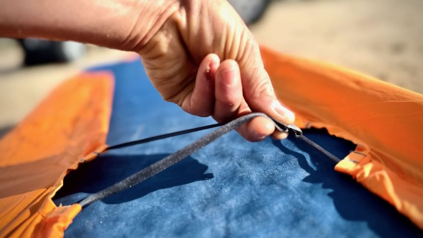 the torchlight is a unique down-filled sleeping bag construction...