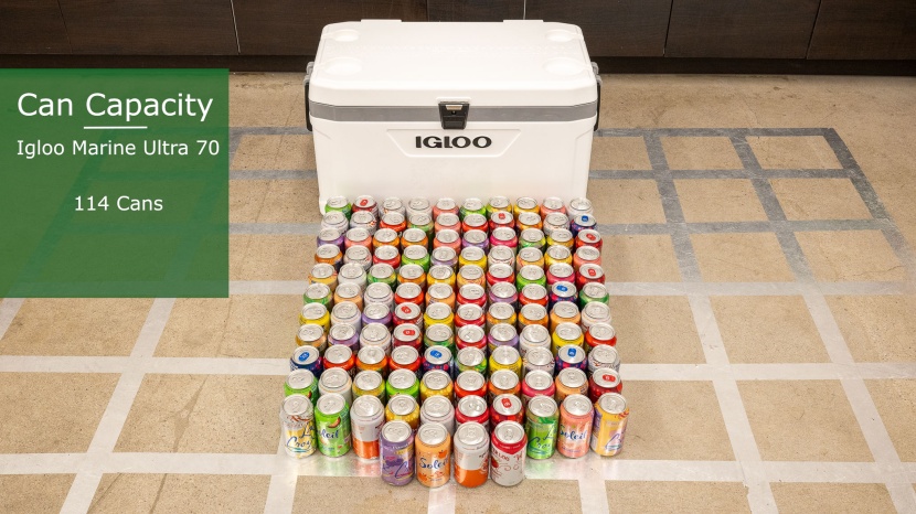 igloo marine ultra 70 - we were able to fit 114 12-oz cans, which was 12 more than the...