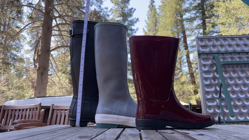 we measured each boot up to the top of the maximum height they keep...