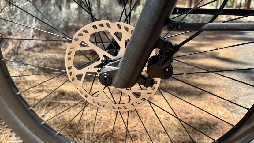 a thru-axle suspension fork keeps the front end more stable.