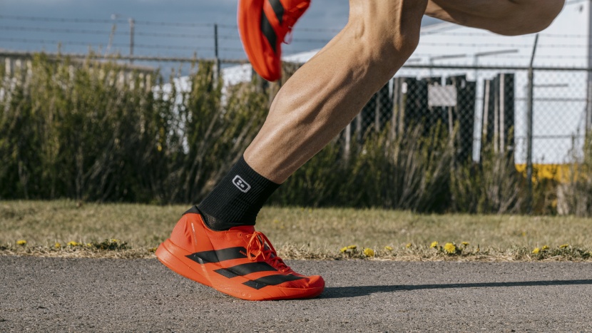 adidas adizero adios pro 4 - here, i&#039;m running at about 3k pace. you can see the forefoot rocker...