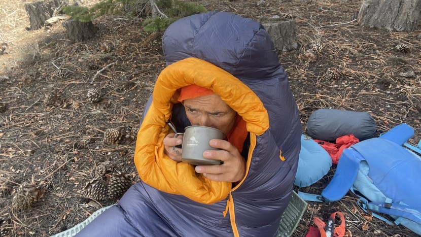 backpacking sleeping bag - testing sleeping bags for warmth can result in some cold mornings...