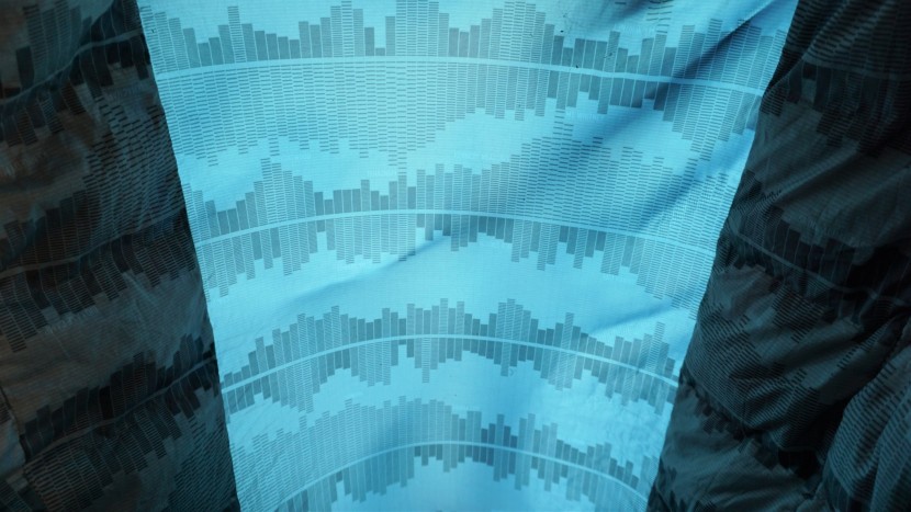 backpacking sleeping bag - this photo from inside shows light shining through the uninsulated...