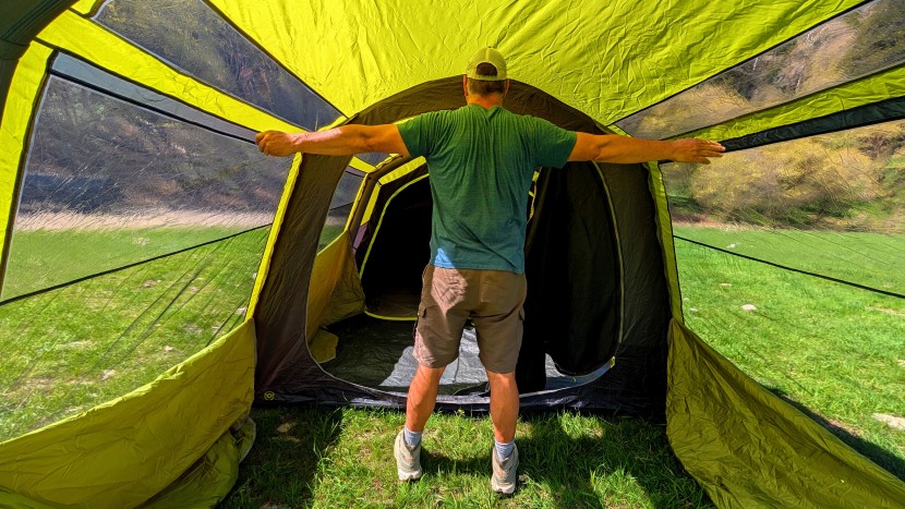 the air tent's 6 foot 11 inch peak is heaven for taller campers.