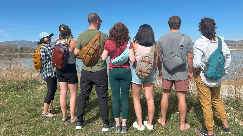 from left to right: the north face borealis, cotopaxi chasqui, kavu...