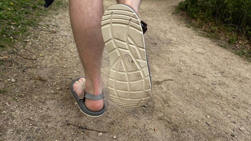 chaco bodhi - the wider blocks provide moderate grip for most environments.