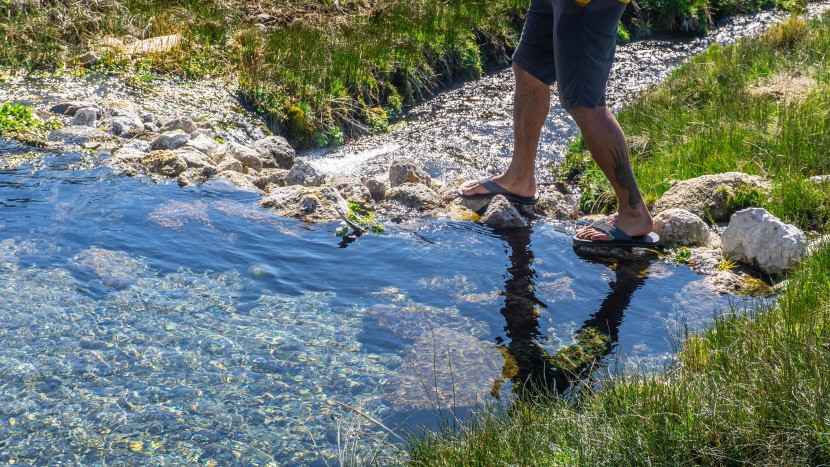 flip flops men - the memory foam of the beer cozy was a welcome cushion for our feet...