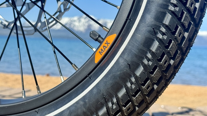 impressive 3.5" tires with puncture protection and reflective...