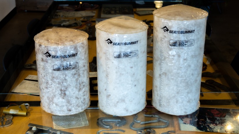 ultralight sleeping bag - different fill powers of down: 650+, 750+, and 850+ of the same...