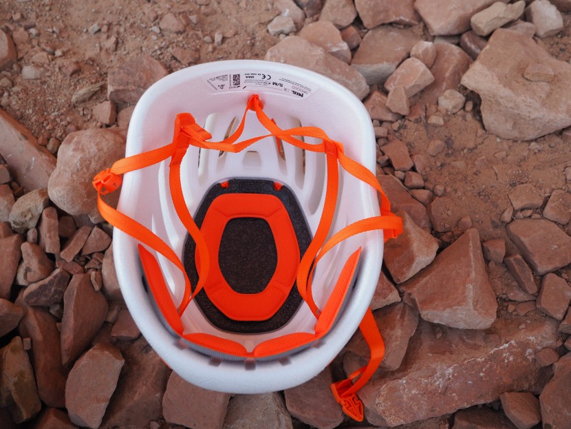 petzl sirocco - while most of this helmet is epp foam, an eps puck lies underneath...