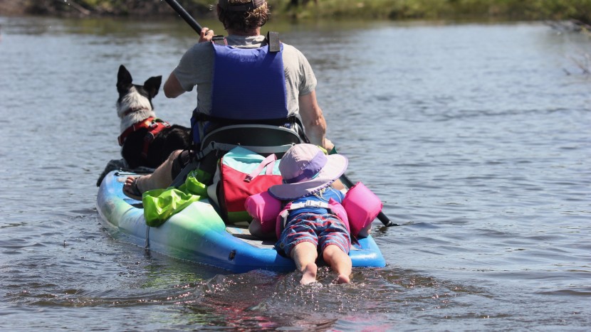 kayak - extra passengers found the perception hilife&#039;s open deck and rear...