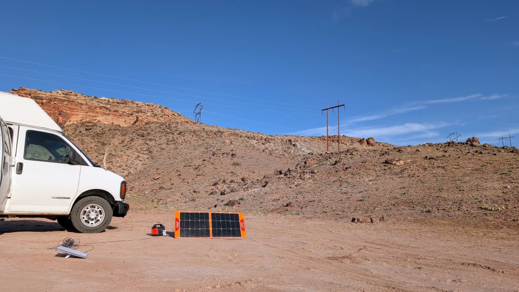 luvknit 100w foldable - testing the luvknit outside of moab, utah.