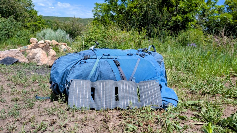 flexsolar e10 mini - the e10 mini has carabiners to hang it from an object and is light...