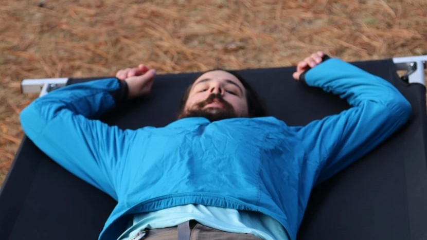 camping cot - the xxl offers ample sleeping area.