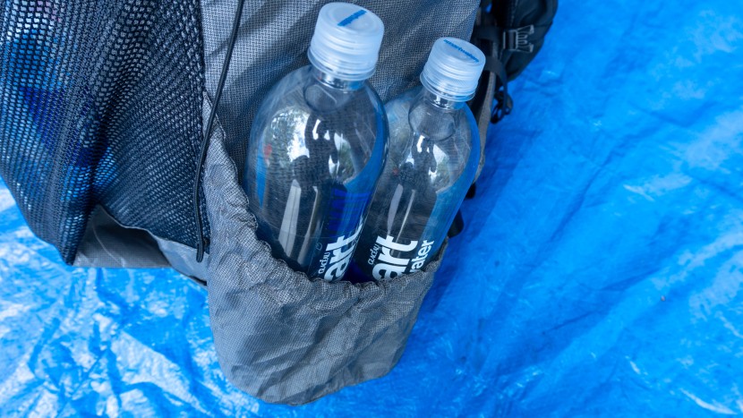 each of the durston kakwa 55's side pockets can fit two, 1 liter...