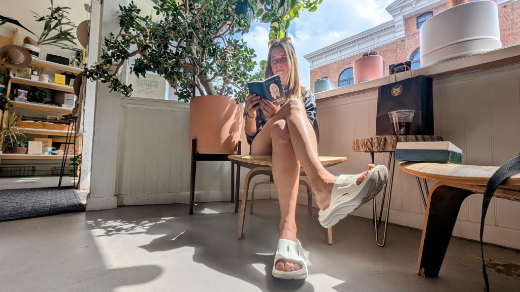 hoka ora recovery slide 3 - &quot;pressure pushing down on me, pushing down on you.&quot; why not take a...