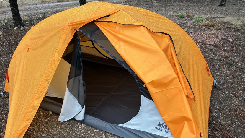backpacking tent - the trail hut is not as spacious as other models.