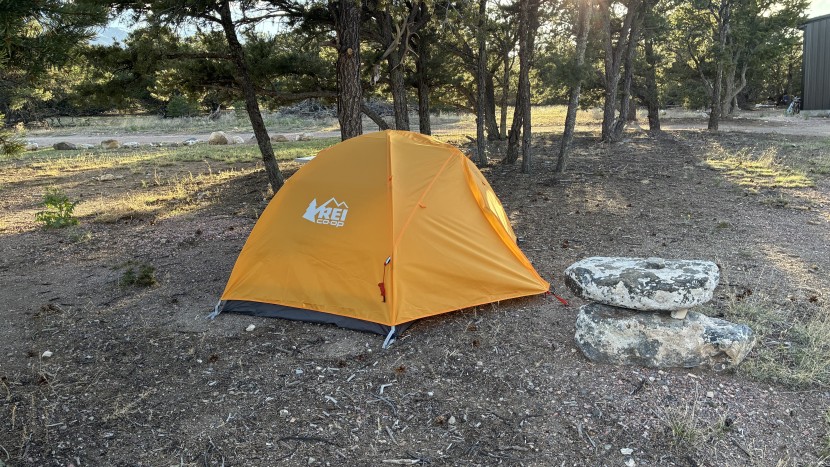 backpacking tent - the rei trail hut 2&#039;s simple design and sturdier, heavy fabric keep...