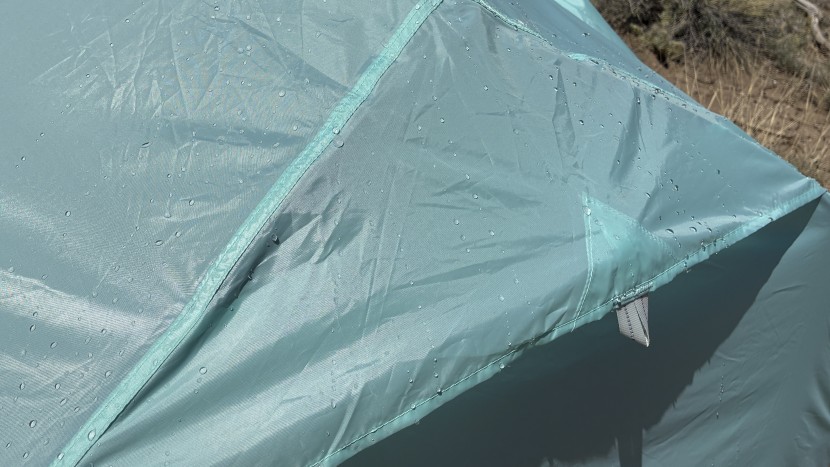 nemo aurora 2 - water beaded and slid off the tent nicely.