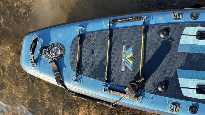 irocker blackfin model v - the cargo straps on the front and rear of the board are perfect for...