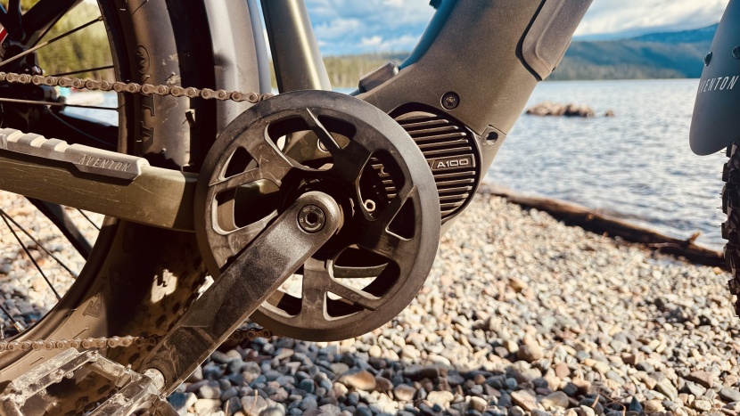 aventon aventure m - the a100 motor is fairly compact and easily nestles into the girthy...