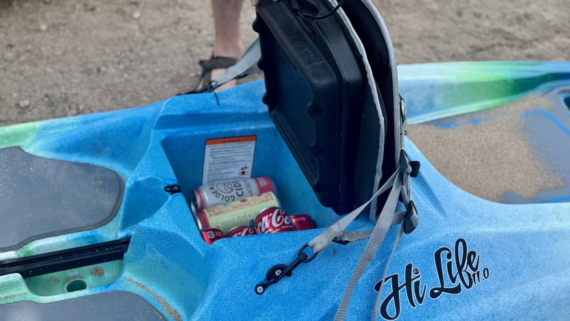 perception hi life 11.0 - under the padded seat is a storage recess that can be used as a...