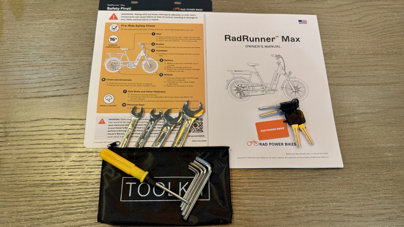 rad power radrunner max - this quick reference guide, manual, and tools are included with the...
