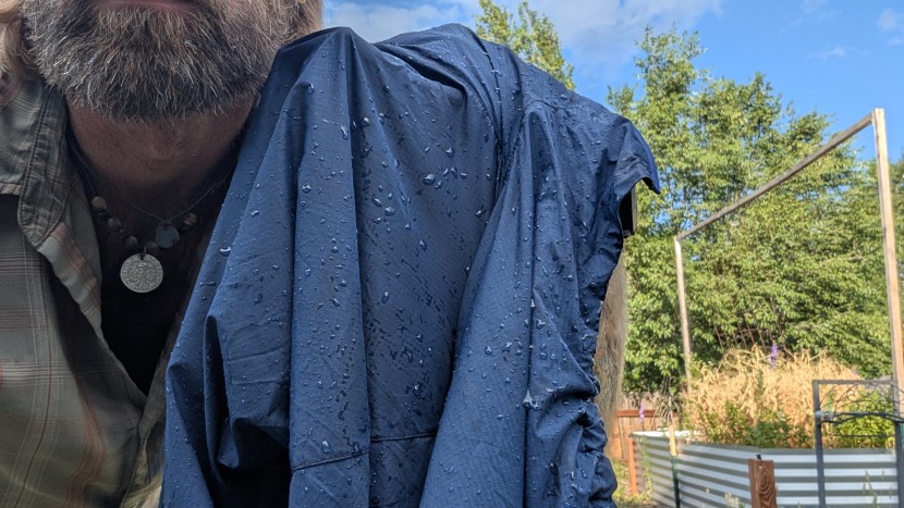 wind breaker jacket - the rab vital hoody&#039;s dwr coating causes water to bead up on the...