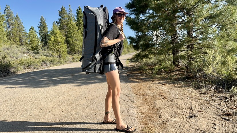 inflatable sup - backpack straps, wasit belt and a lightweight board can...