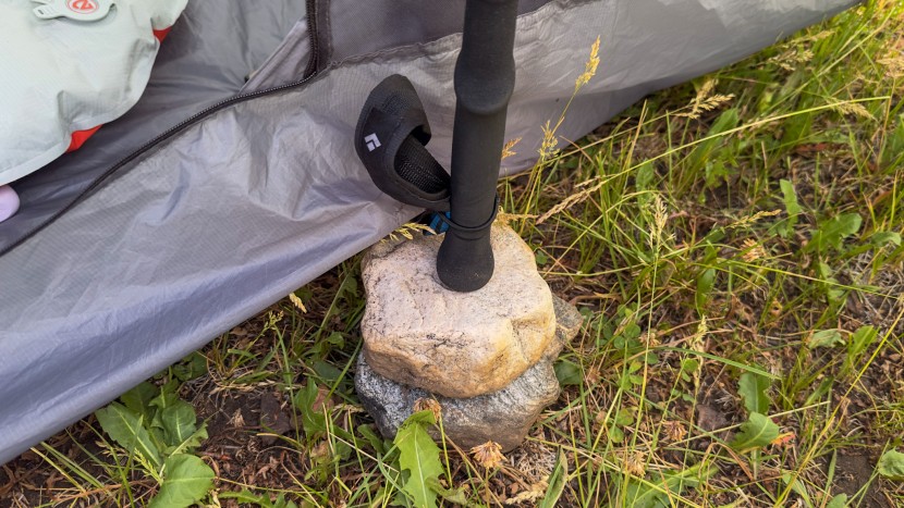 ultralight tent - in a pinch, a too-short non-adjustable trekking pole can be...