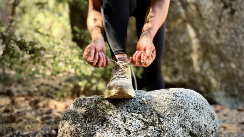 although the thicker laces on the on cloudrock low design can be...