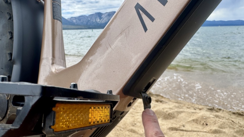 aventon aventure.3 - this isn&#039;t the easiest charge port to access; removing the charger...