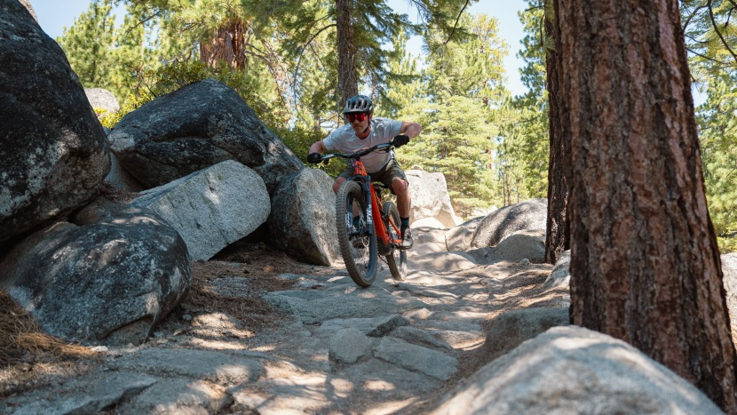 electric mountain bike - with oodles of traction, all that mass, and progressive geometry...