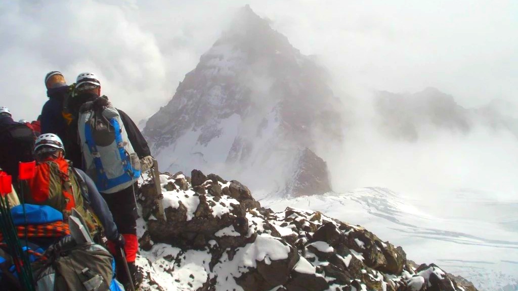 gaiters - starting the descent of the cleaver mt. rainier. we tested our...