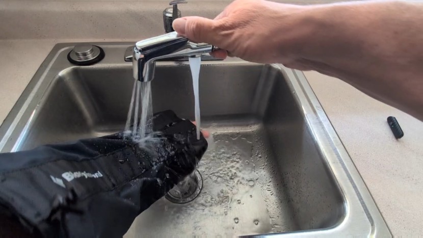 gaiters - we drenched each of our gaiters with more water than needed in order...