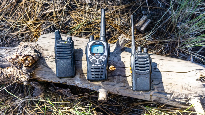 walkie talkies - we placed all the radios side by side for the range test with medium...