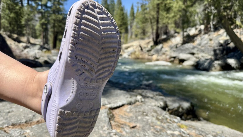 crocs classic - the tread on these shoes is basic and isn&#039;t designed for off-road...